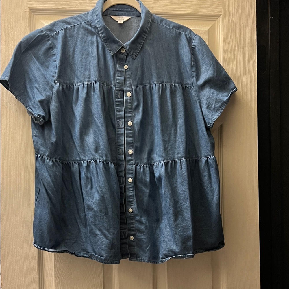 Time and Tru Classic Blue Denim Shirt